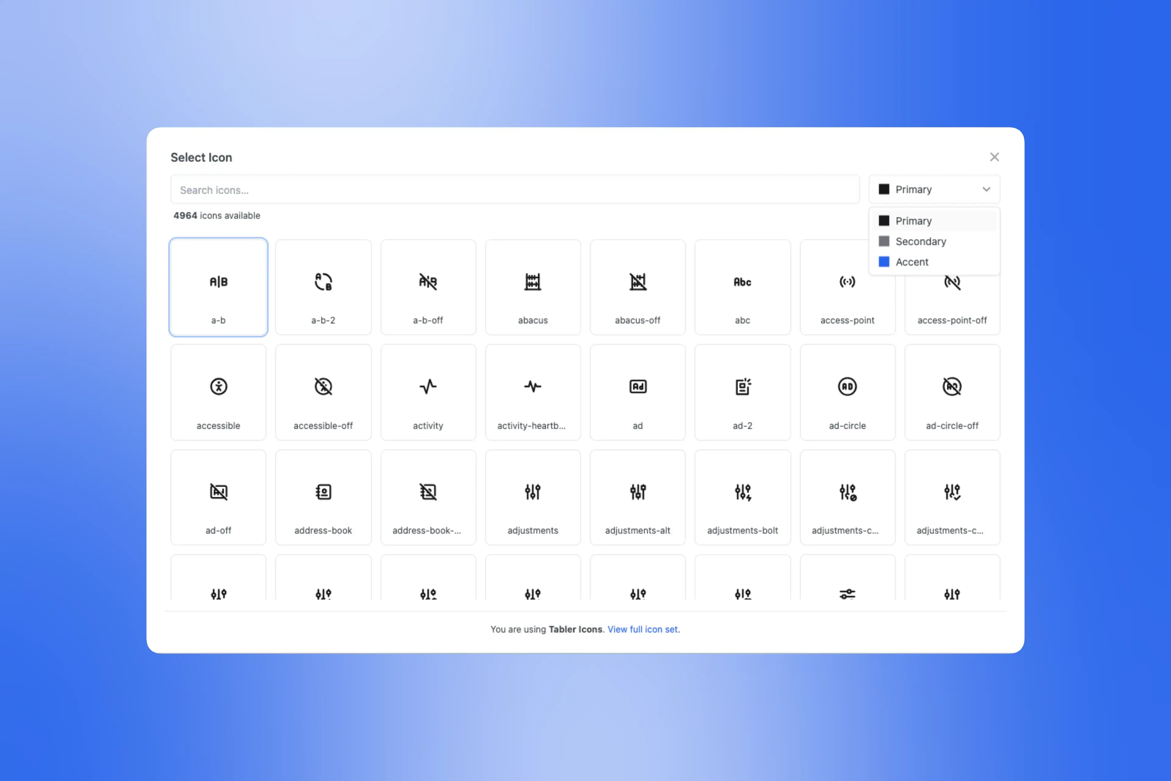 ACF Open Icons field interface
