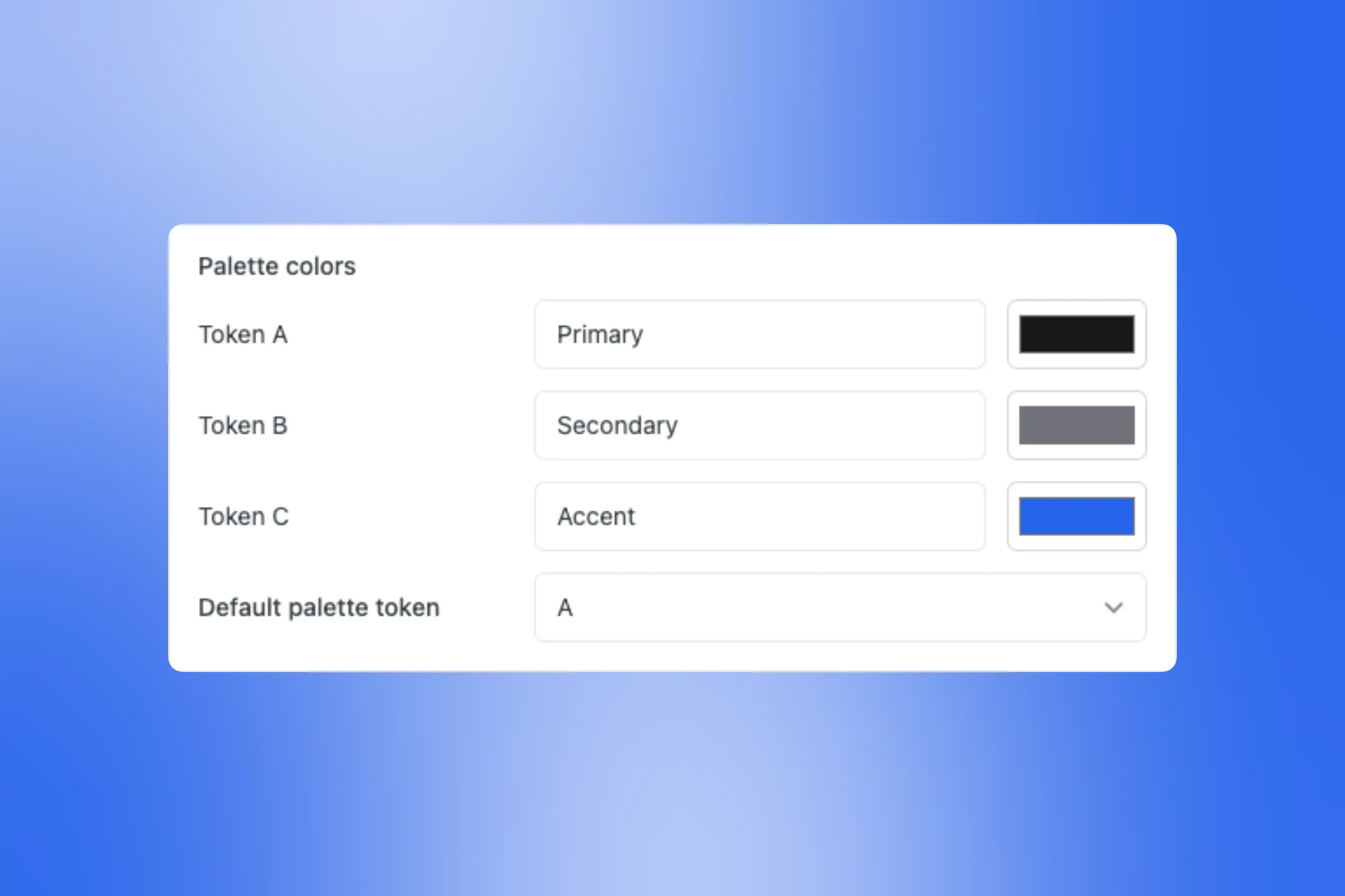 Color palette configuration interface