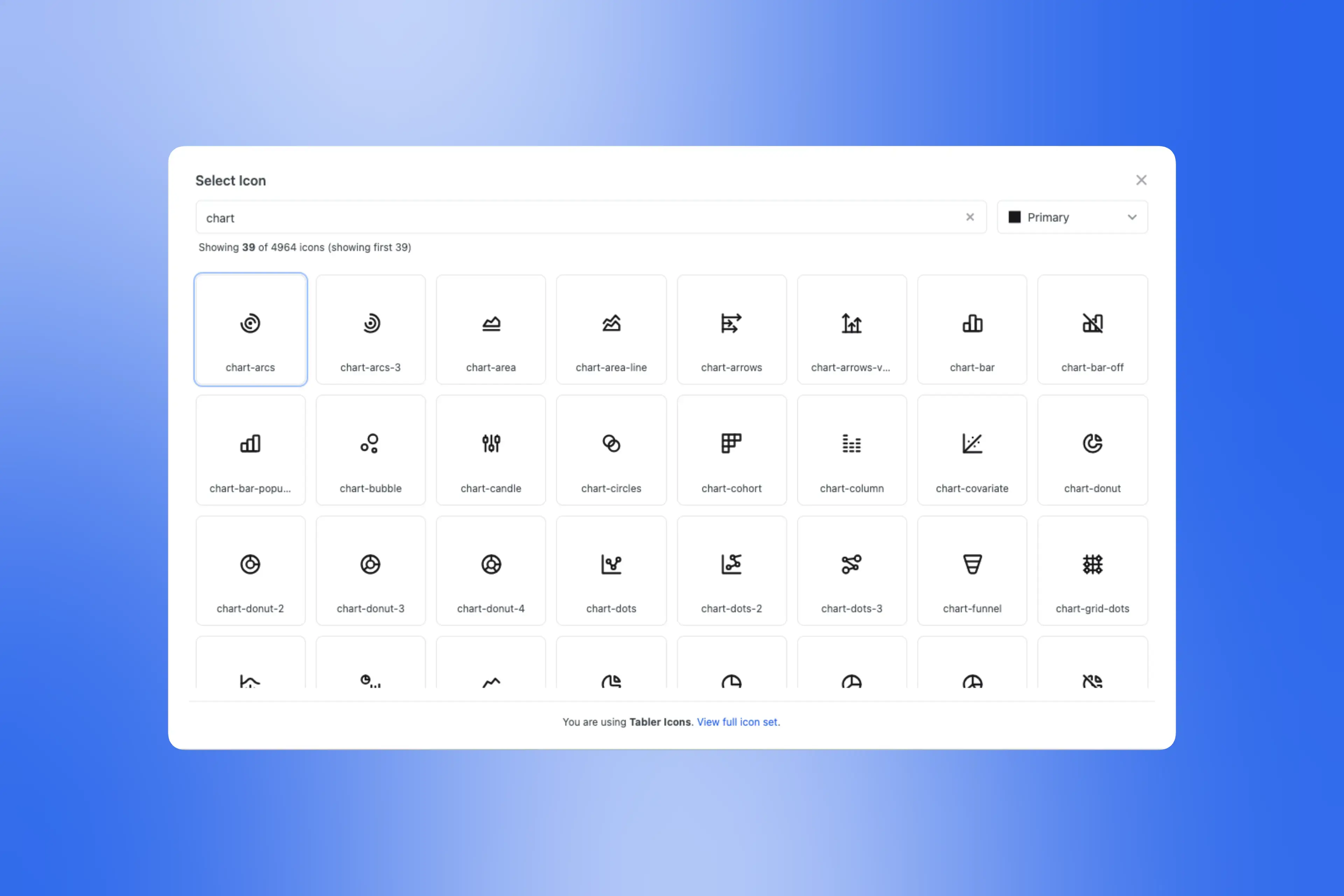 Icon search interface